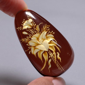Ambra naturale marrone da 28,54 ct, trasparente, trasparente/traslucido