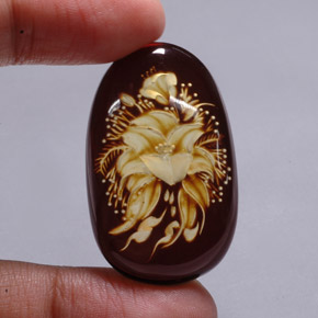 Ambra naturale marrone da 17,34 ct, trasparente, trasparente/traslucido