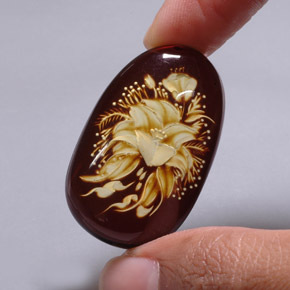 Ambra naturale marrone da 17,34 ct, trasparente, trasparente/traslucido