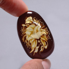 Ambra naturale marrone da 17,34 ct, trasparente, trasparente/traslucido