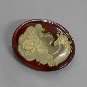 Ambra Marrone arancio naturale da 18,51 ct, Trasparente, Trasparente/Traslucido