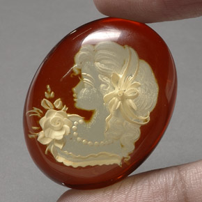Ambra naturale arancione da 23,16 ct, trasparente, trasparente/traslucido