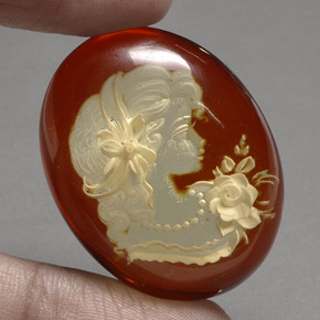 Ambra naturale arancione da 23,16 ct, trasparente, trasparente/traslucido