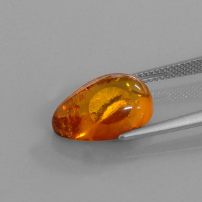Ambra naturale arancione da 2,61 ct, trasparente, trasparente/traslucido