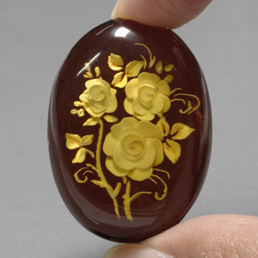 Ambra naturale marrone da 20,50 ct, forma fantasia, traslucido