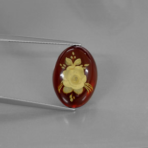 Ambra naturale arancione da 3,92 ct, trasparente, trasparente/traslucido