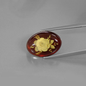 Ambra naturale arancione da 3,92 ct, trasparente, trasparente/traslucido