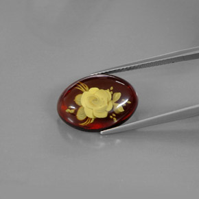 Ambra naturale arancione da 3,92 ct, trasparente, trasparente/traslucido