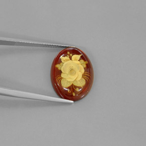 Ambra naturale arancione da 4,09 ct, trasparente, trasparente/traslucido