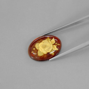 Ambra naturale arancione da 4,09 ct, trasparente, trasparente/traslucido