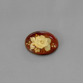 Ambra naturale arancione da 5,43 ct, trasparente, trasparente/traslucido