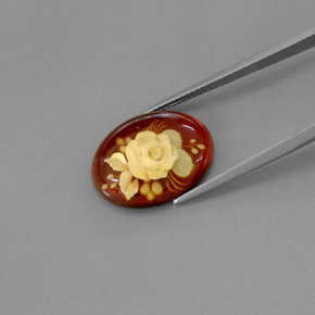 Ambra naturale arancione da 5,43 ct, trasparente, trasparente/traslucido