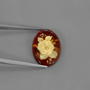 Ambra naturale arancione da 5,59 ct, trasparente, trasparente/traslucido
