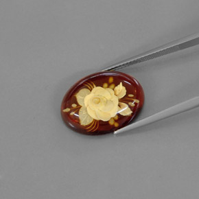Ambra naturale arancione da 5,59 ct, trasparente, trasparente/traslucido