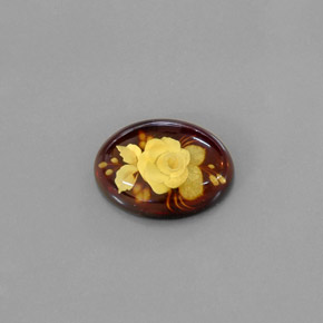 Ambra naturale arancione da 5,78 ct, trasparente, trasparente/traslucido
