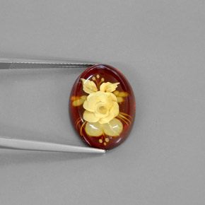 Ambra naturale arancione da 5,62 ct, trasparente, trasparente/traslucido