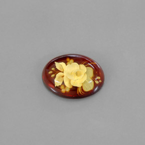 Ambra naturale arancione da 5,62 ct, trasparente, trasparente/traslucido