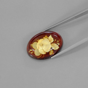 Ambra naturale arancione da 5,62 ct, trasparente, trasparente/traslucido