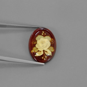 Ambra naturale arancione da 5,58 ct, trasparente, trasparente/traslucido