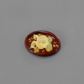 Ambra naturale arancione da 5,58 ct, trasparente, trasparente/traslucido