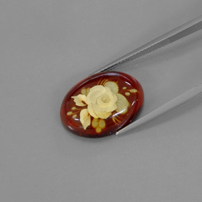 Ambra naturale arancione da 5,58 ct, trasparente, trasparente/traslucido