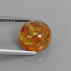 Ambra naturale arancione da 1,79 ct, trasparente, trasparente/traslucido