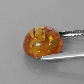 Ambra naturale arancione da 1,79 ct, trasparente, trasparente/traslucido