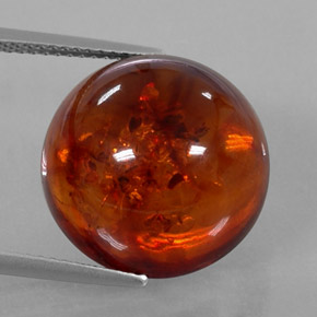 Ambra naturale arancione da 6,14 ct, trasparente, trasparente/traslucido