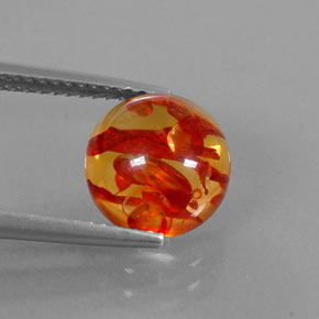 Ambra Giallo-arancione naturale da 1.50 ct, Trasparente, Trasparente/Traslucido