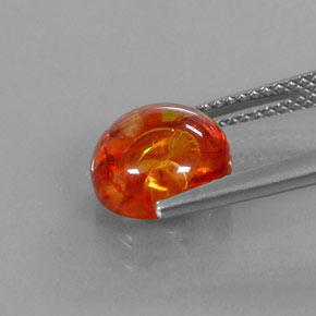Ambra Giallo-arancione naturale da 1.50 ct, Trasparente, Trasparente/Traslucido