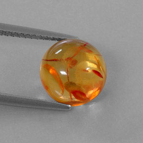 Ambra Giallo-arancione naturale da 1.78 ct, Trasparente, Trasparente/Traslucido