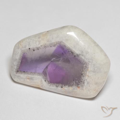 Fetta di geode di ametista Multicolore naturale da 24.91 ct, Taglio a fantasia, Trasparente