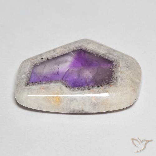 Fetta di geode di ametista Multicolore naturale da 24.91 ct, Taglio a fantasia, Trasparente