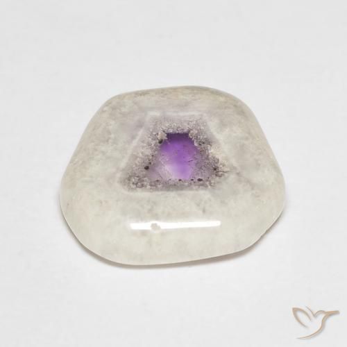 Fetta di geode di ametista multicolore naturale da 6,75 ct, forma fantasia, trasparente