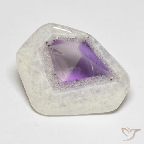 15.24ct Naturale Multicolore Fetta di geode di ametista, Taglio a fantasia, Trasparente