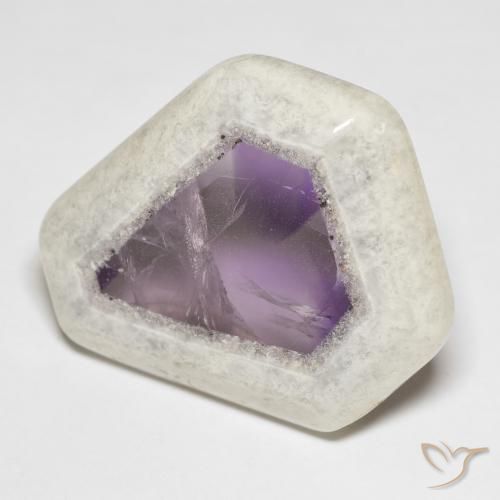Fetta di geode di ametista naturale multicolore da 45,43 ct, forma fantasia, trasparente