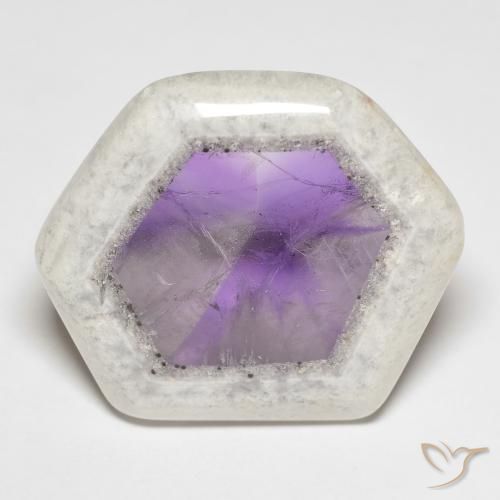 39.11ct Naturale Multicolore Fetta di geode di ametista, Taglio a fantasia, Trasparente