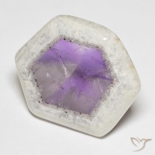Fetta di geode di ametista Multicolore naturale da 39.11 ct, Taglio a fantasia, Trasparente
