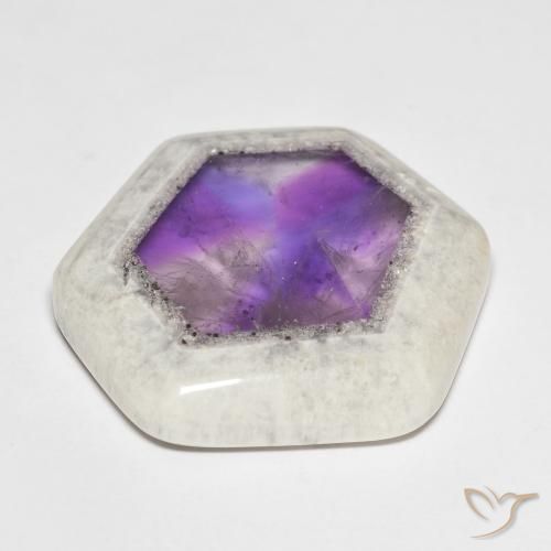 Fetta di geode di ametista Multicolore naturale da 39.11 ct, Taglio a fantasia, Trasparente