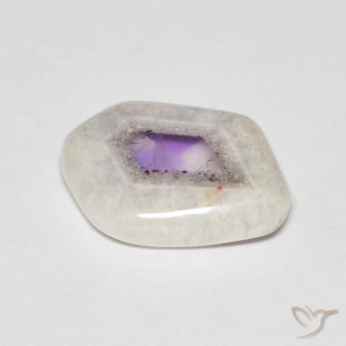 Fetta di geode di ametista Multicolore naturale da 6.98 ct, Taglio a fantasia, Trasparente