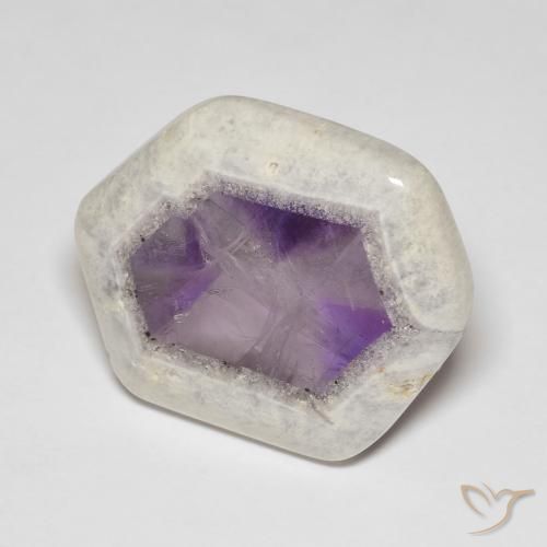 Fetta di geode di ametista naturale multicolore da 33,06 ct, forma fantasia, trasparente