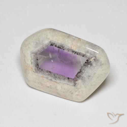Fetta di geode di ametista Multicolore naturale da 16.23 ct, Taglio a fantasia, Trasparente