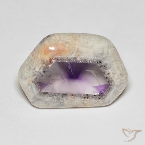 19.81ct Naturale Multicolore Fetta di geode di ametista, Taglio a fantasia, Trasparente