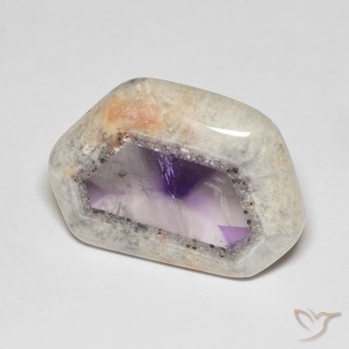 Fetta di geode di ametista Multicolore naturale da 19.81 ct, Taglio a fantasia, Trasparente