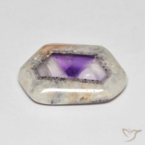 Fetta di geode di ametista Multicolore naturale da 19.81 ct, Taglio a fantasia, Trasparente