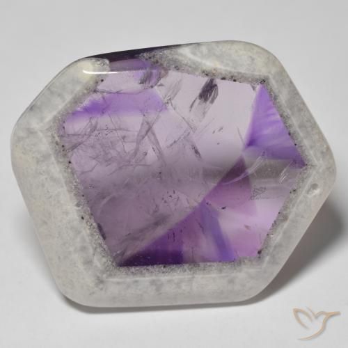 61.66ct Naturale Multicolore Fetta di geode di ametista, Taglio a fantasia, Trasparente