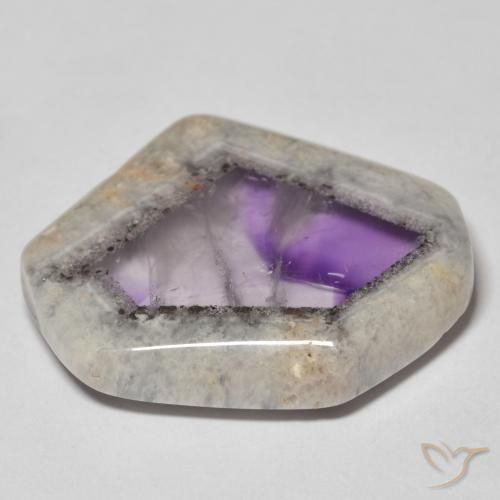 21.85ct Naturale Multicolore Fetta di geode di ametista, Taglio a fantasia, Trasparente