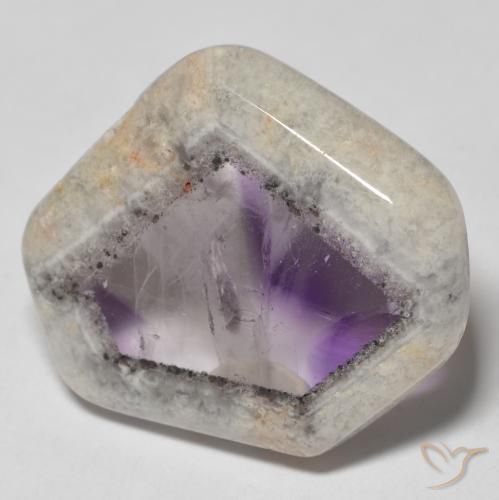 Fetta di geode di ametista Multicolore naturale da 21.85 ct, Taglio a fantasia, Trasparente