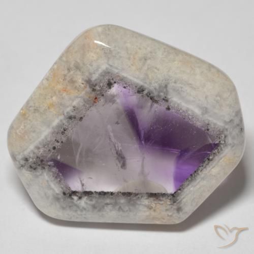 Fetta di geode di ametista Multicolore naturale da 21.85 ct, Taglio a fantasia, Trasparente