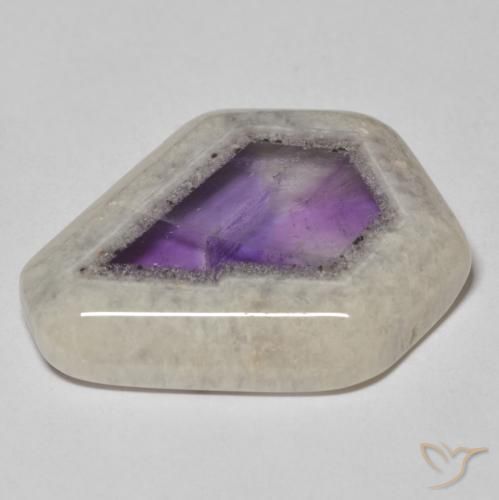Fetta di geode di ametista Multicolore naturale da 21.95 ct, Taglio a fantasia, Trasparente